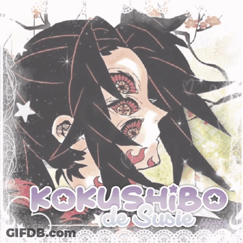 A Drawing Of A Woman With The Words Kokushibo De Susie On The Bottom GIF