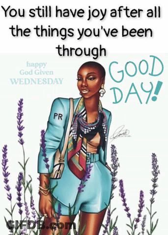 A Drawing Of A Woman With The Words " You Still Have Joy After All The Things You 'Ve Been Through " On It GIF