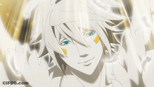 A Drawing Of A Woman With White Hair And Blue Eyes GIF