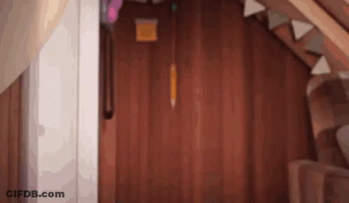 A Drawing Of A Wooden Door With A Pencil On It GIF