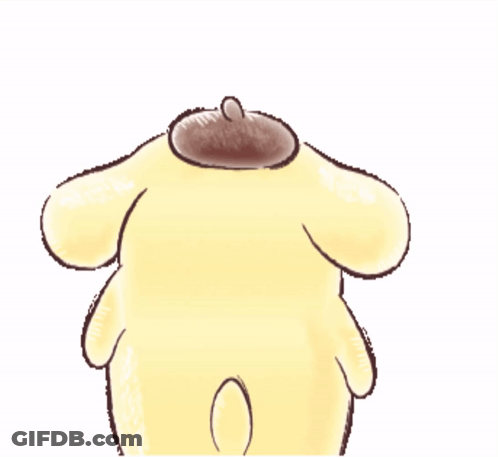 A Drawing Of A Yellow Dog With A Brown Hat GIF