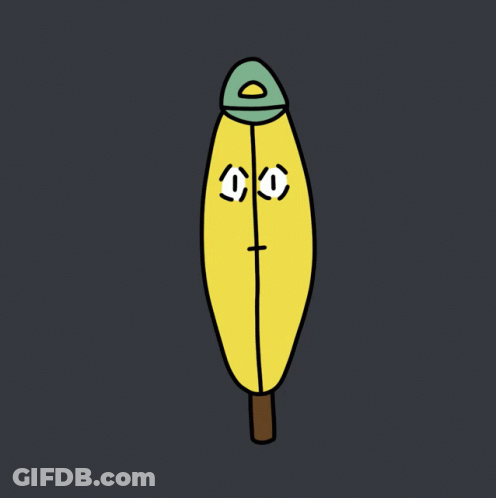A Drawing Of A Yellow Object With A Green Cap On It GIF