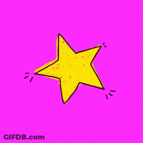 A Drawing Of A Yellow Star With A Pink Background GIF