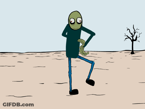 A Drawing Of A Zombie With The Words Oppa Gangnam Style Written Above Him GIF