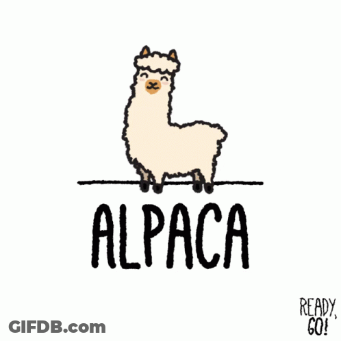 A Drawing Of An Alpaca With The Word Alpaca Written Below It GIF