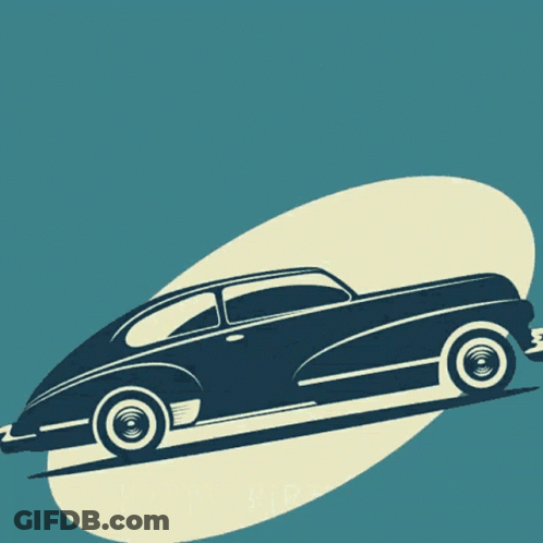 A Drawing Of An Old Car With The Word Rip On The Bottom Left GIF