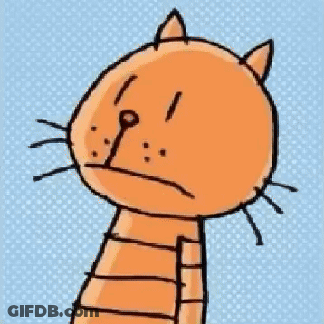 A Drawing Of An Orange Cat With A Yellow Ear And A Yellow Background GIF