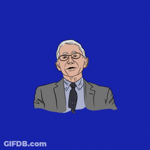 A Drawing Of Dr. Fauci With The Words Dr. Fauci Fan Club GIF