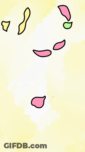 A Drawing Of Flowers Against A Blue Sky GIF