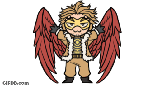 A Drawing Of Hawks From My Hero Academia With Wings GIF