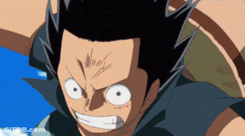 A Drawing Of Luffy From One Piece With A Very Angry Face GIF