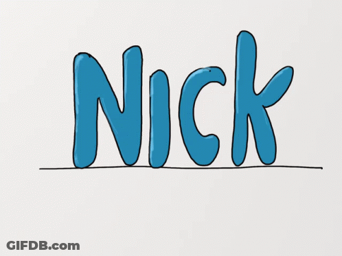 A Drawing Of Nick With A Smiley Face On Top Of It GIF