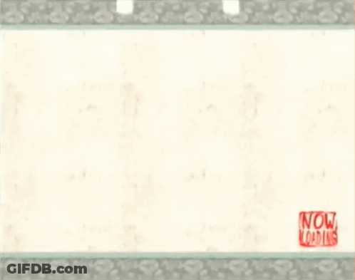 A Drawing Of Paw Prints On A White Background With A Red Stamp That Says Now Ladies GIF