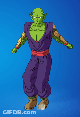 A Drawing Of Piccolo From Dragon Ball Z Standing On A Blue Background GIF