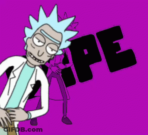A Drawing Of Rick And Morty Standing Next To The Word Ape GIF