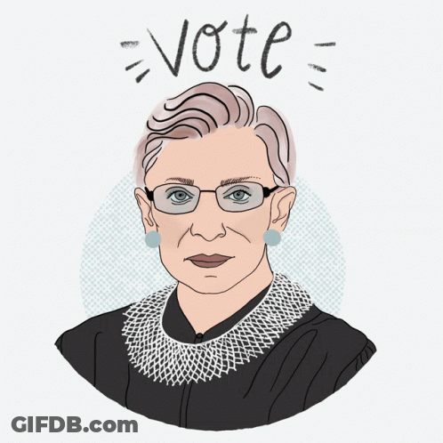 A Drawing Of Ruth Bader Ginsburg With The Words In Her Honor GIF