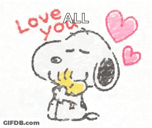 A Drawing Of Snoopy Saying I Love You GIF