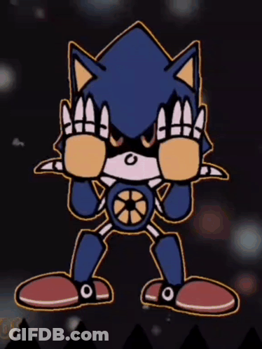 A Drawing Of Sonic The Hedgehog Giving A Middle Finger GIF