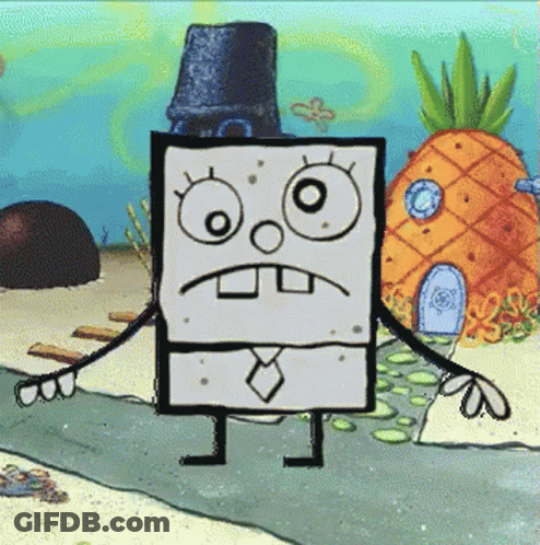A Drawing Of Spongebob Wearing A Top Hat GIF