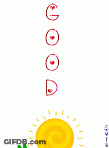 A Drawing Of The Sun With The Words Good Morning Written On It GIF