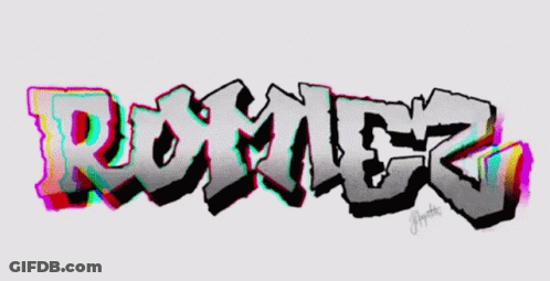 A Drawing Of The Word Romer In Graffiti Style GIF