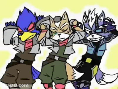 A Drawing Of Three Animals Standing Next To Each Other . GIF