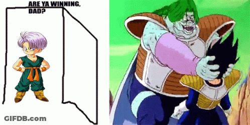 Trunks And Vegeta Drawing With Are Ya Winning Dad GIF