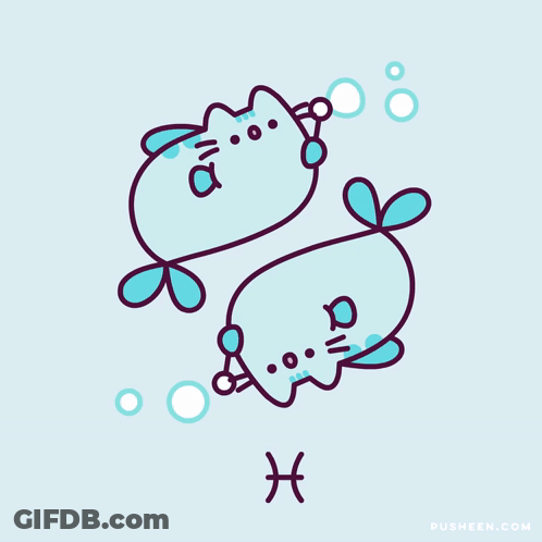 A Drawing Of Two Fish With The Letter H On The Bottom Right GIF