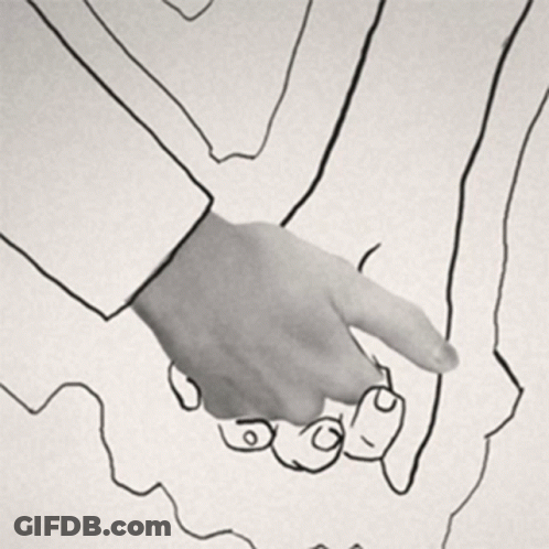 A Drawing Of Two Hands Holding Each Other GIF