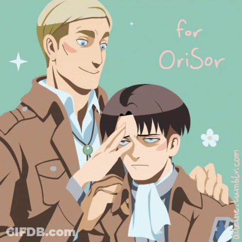 A Drawing Of Two Men With The Words " For Orisor " Written On The Bottom GIF