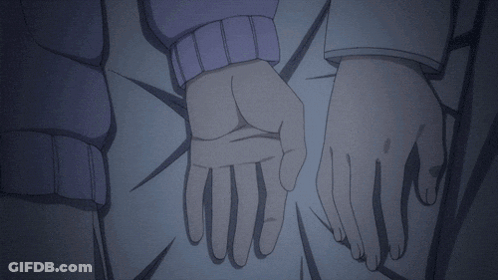 A Drawing Of Two People Holding Hands In The Dark GIF