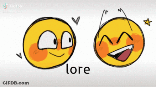 A Drawing Of Two Smiley Faces With The Word Lore On The Bottom Right GIF