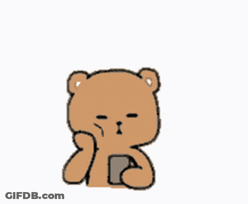 A Drawing Of Two Teddy Bears Laying Next To Each Other On A Bed GIF