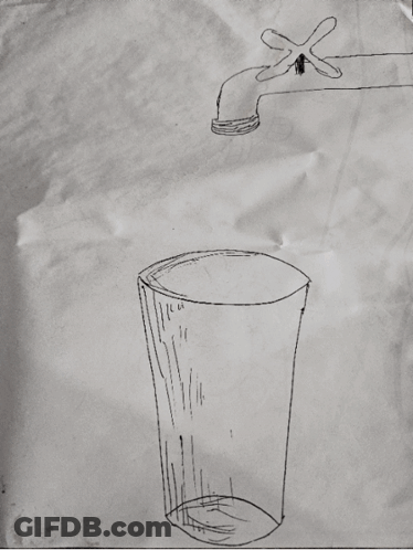 A Drawing Of Water Pouring Into A Glass GIF