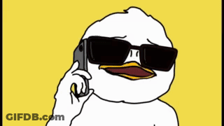 A Duck Wearing Sunglasses Is Talking On A Cell Phone With The Words He Sold Below It GIF