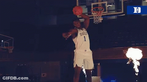 A Duke Basketball Player Is Surrounded By Fire GIF