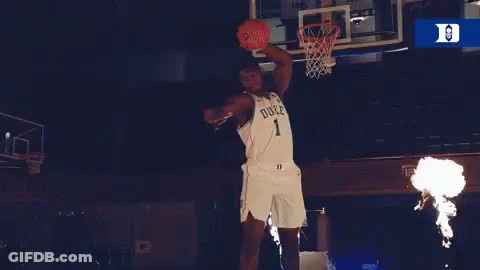 A Duke Basketball Player Is Surrounded By Flames GIF