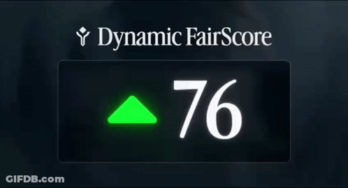 A Dynamic Fair Score Of 80 Is Displayed On A Black Background GIF