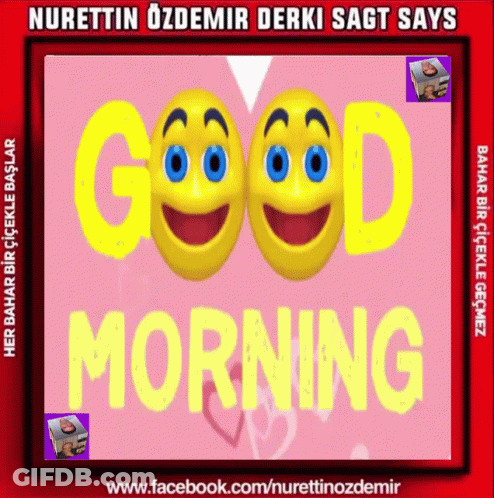 A Facebook Post That Says Good Morning With Smiley Faces On It GIF