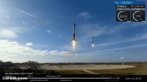 A Falcon Heavy Test Flight From Spacex GIF