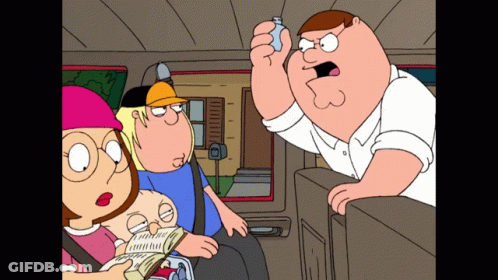 A Family Guy Cartoon Shows Peter Griffin Holding A Lighter In His Hand GIF