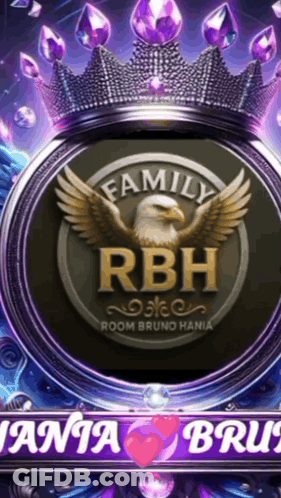 A Family Rbh Logo With A Crown On Top GIF