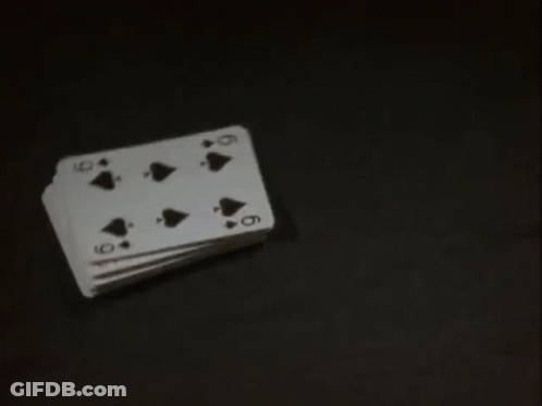 A Fan Of Playing Cards Including A Royal Flush And Spades GIF