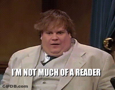 A Fat Man In A Suit And Tie Says I 'M Not Much Of A Reader GIF