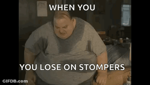 A Fat Man Is Sweating While Sitting On A Bed . GIF