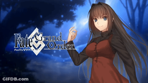 A Fate Grand Order Poster With A Girl In A Red Dress GIF