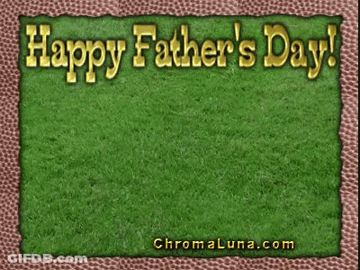 A Father 'S Day Card With A Football On The Grass GIF