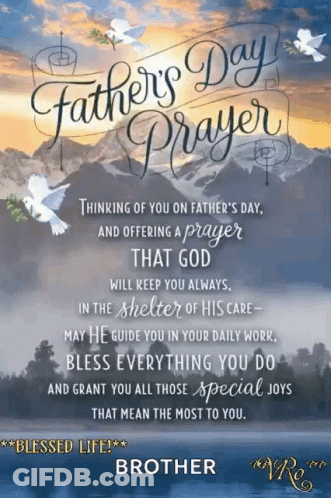 A Father 'S Day Greeting Card With A Prayer For His Brother GIF