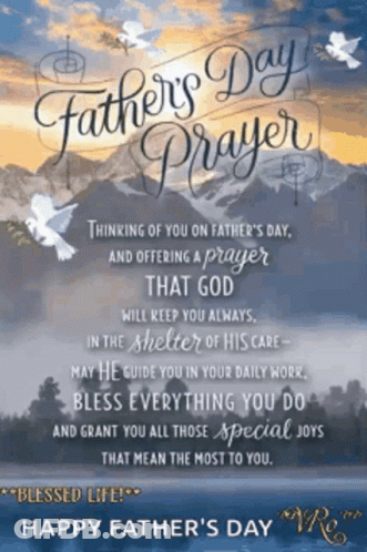 A Father 'S Day Greeting Card With A Prayer On It GIF