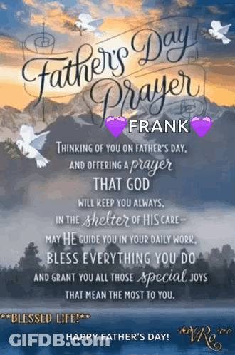 A Father 'S Day Greeting Card With A Prayer That God Will Keep You Always . GIF